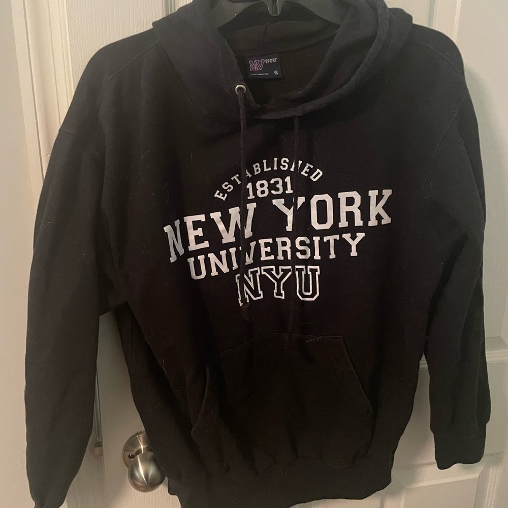 Black NYU New York University hoodie size small